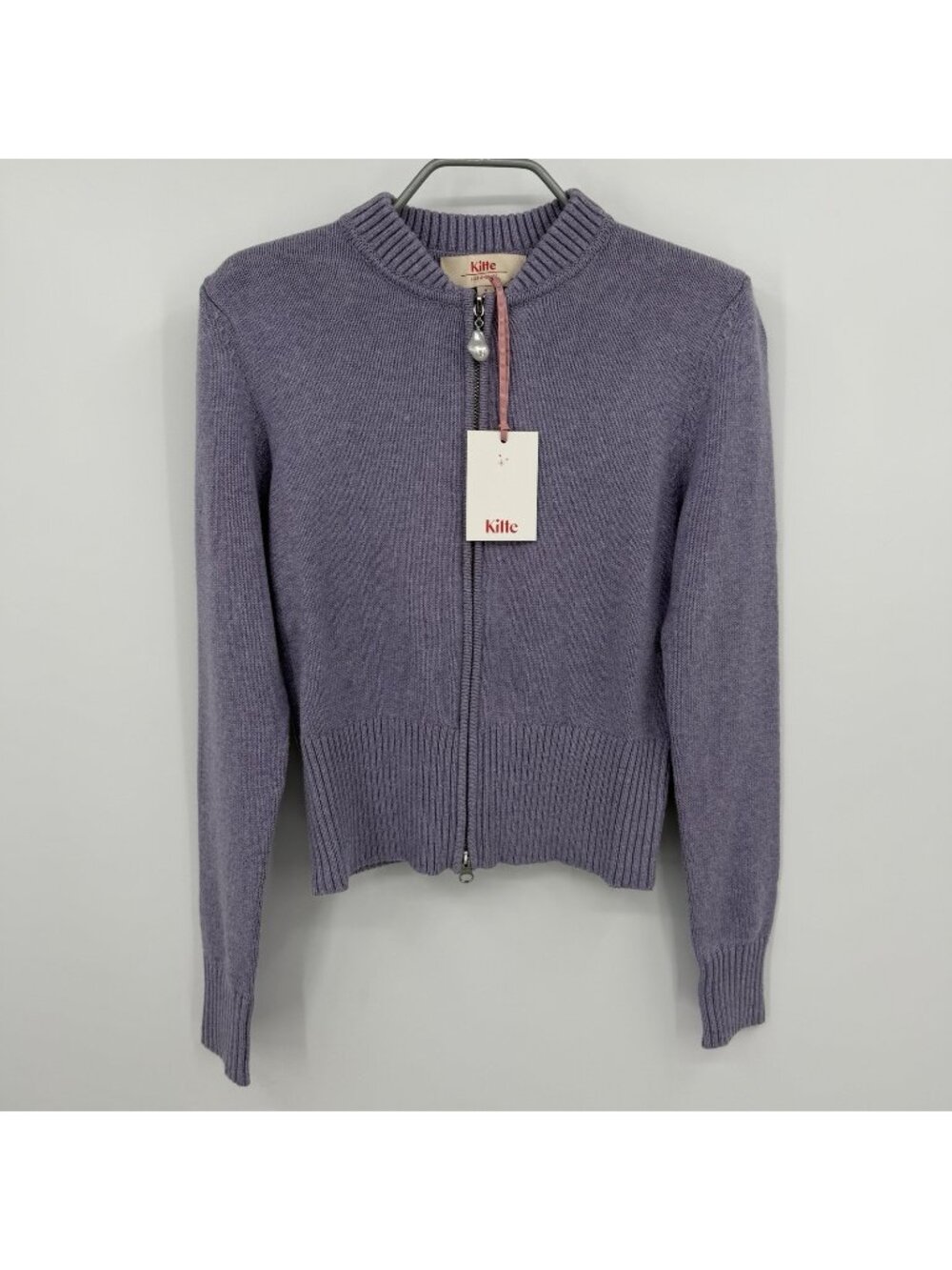 Kilte Collection The Kay Cotton-Cashmere Full Zip Knit Jacket in Lilac size 0 XS